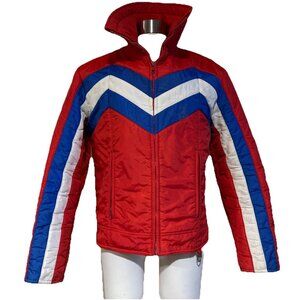 Vintage Womens Ski 60s 70s Skyr Coat Jacket Striped Medium Patriotic